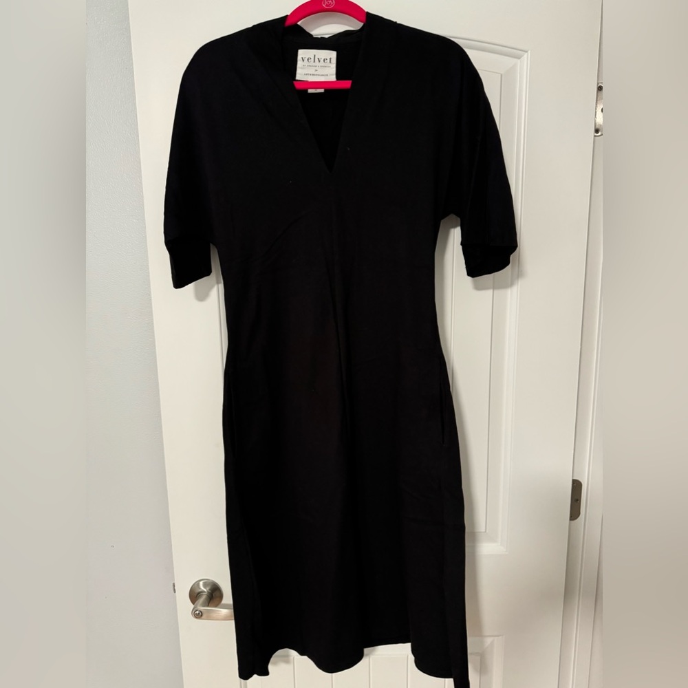 Black midi dress, cotton spandex